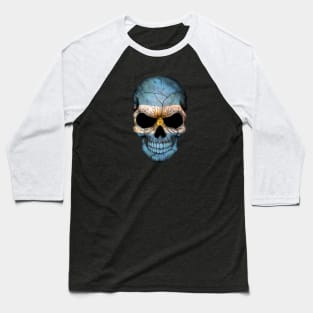 Argentine Flag Skull Baseball T-Shirt